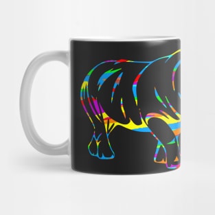 Colorful Rhino Outline Mug